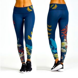 Noli Yoga Performance Navy Enchanted Leggings 🌻